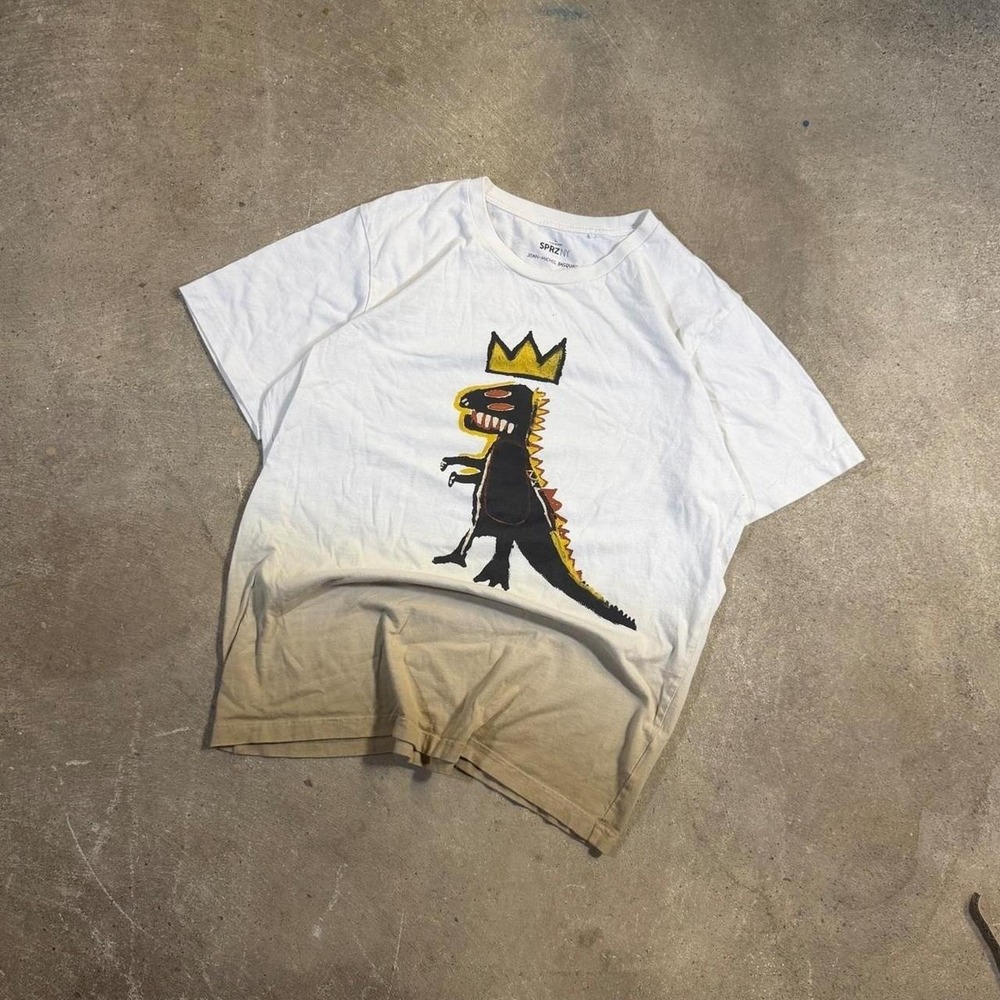 Vintage Y2K style Jean Miquel basquat graphic art t shirt Size L